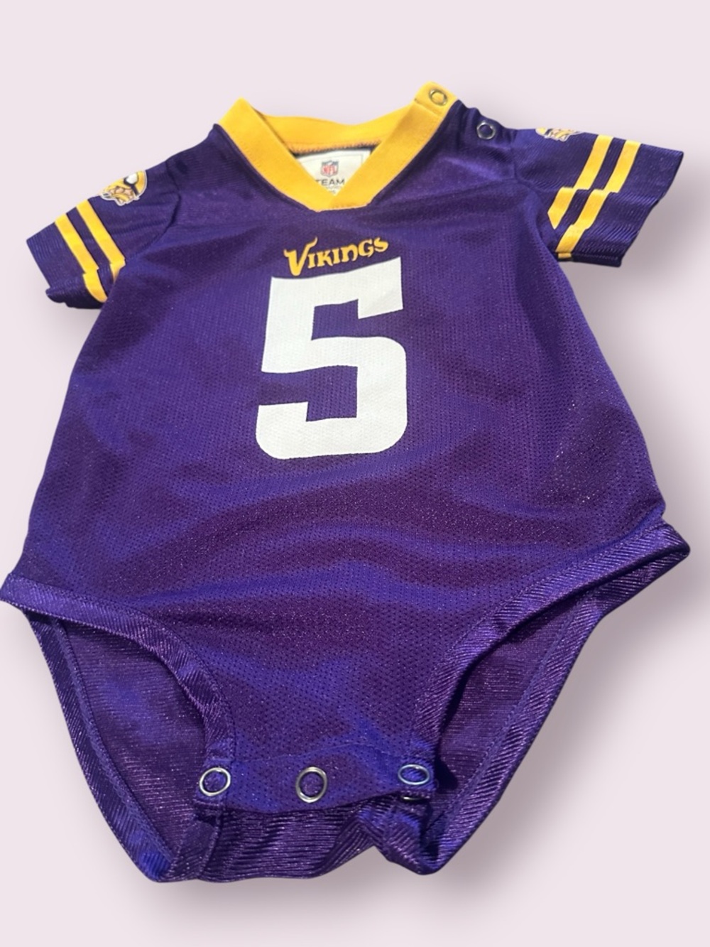 Minnesota Vikings Baby Bodysuit Jersey - Purple & Yellow Teddy Bridgewater 3/6 M - Picture 2 of 7